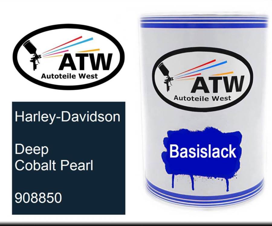 Harley-Davidson, Deep Cobalt Pearl, 908850: 500ml Lackdose, von ATW Autoteile West.